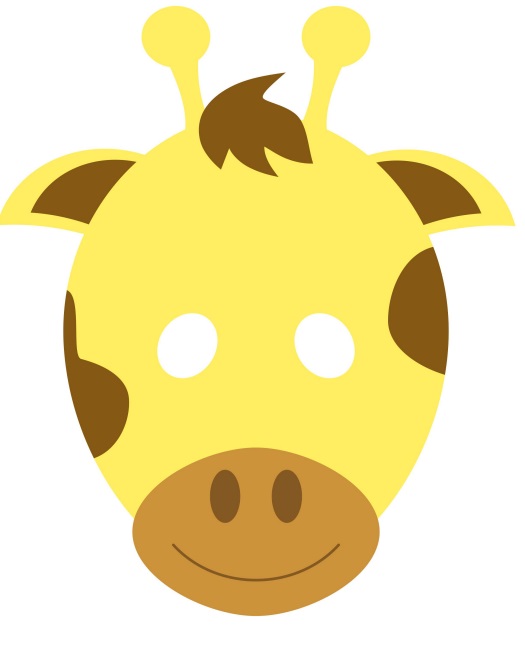 çocuklar için hazır kağıttan Zürafa maskesi şablonu